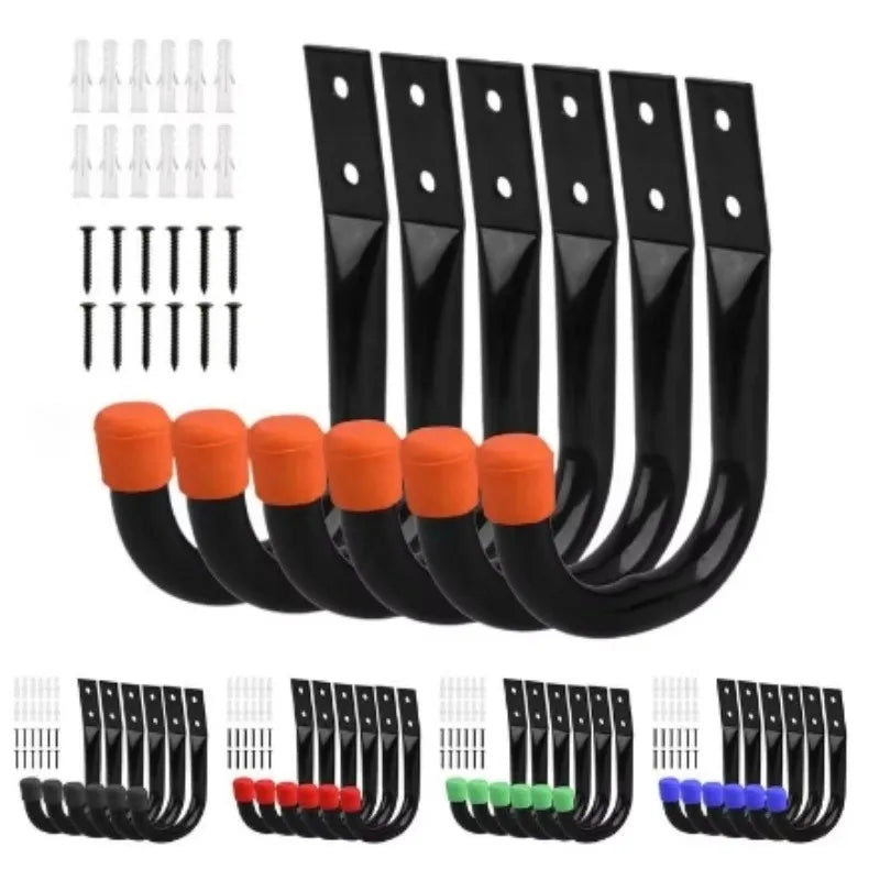 6Pcs/Set Bike Wall Mount Hooks Bicycle Support MTB Road Bike Parking Hanging Holder Stand for Cycling Bike Accessories