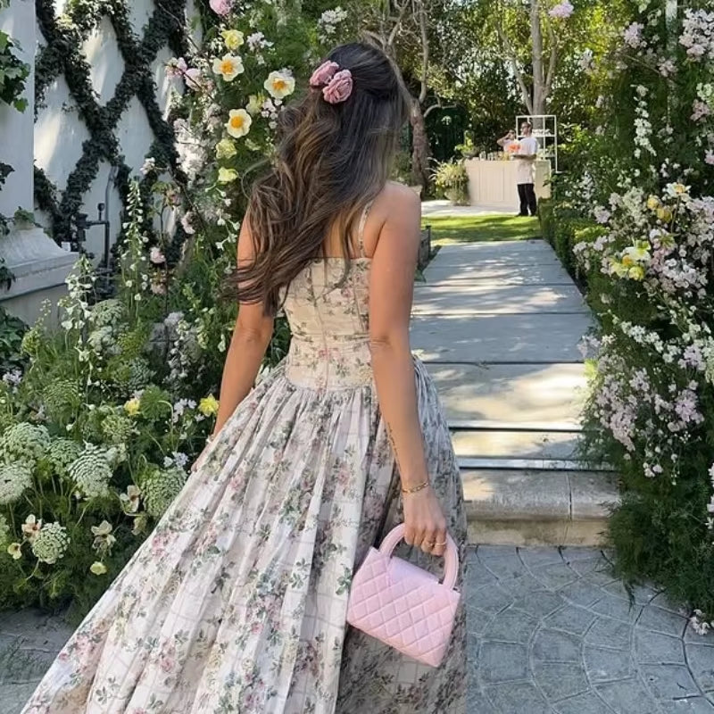 Summer Clothes for Women Midi Elegant Dress 2025 New Arrivals White Floral Print Holiday Dress