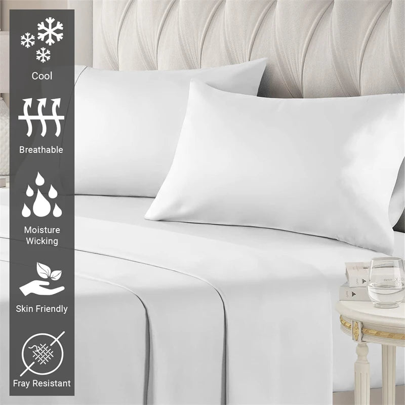 4/6Pcs Egyptian Cotton Bed Sheet Set, Luxury 800TC Fitted Sheet & Bed Sheet & Pillowcase, High End Bedding Sets, Solid Color