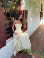 Summer Clothes for Women Midi Elegant Dress 2025 New Arrivals White Floral Print Holiday Dress