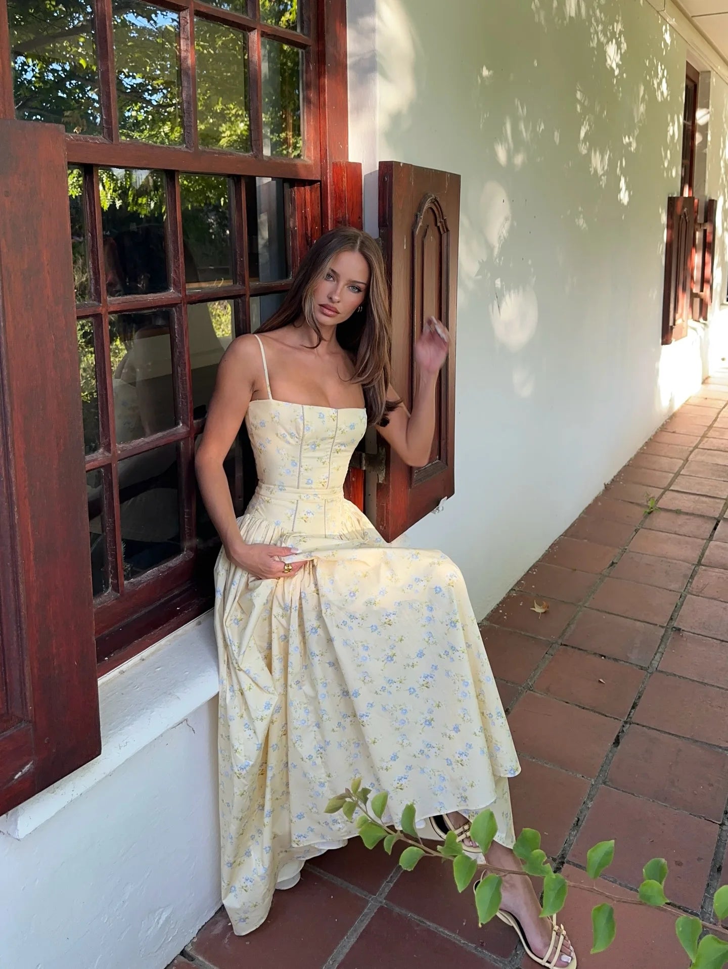 Summer Clothes for Women Midi Elegant Dress 2025 New Arrivals White Floral Print Holiday Dress