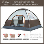Outdoor Camping Tent Tent for Family 3-4 Person Quick Setup Sunshade Tent Family Wilderness Camping Tent for Hiking and Travel