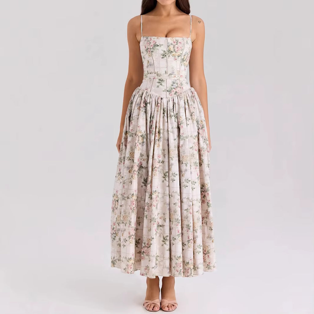 Summer Clothes for Women Midi Elegant Dress 2025 New Arrivals White Floral Print Holiday Dress