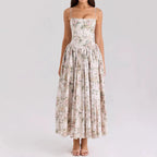 Summer Clothes for Women Midi Elegant Dress 2025 New Arrivals White Floral Print Holiday Dress