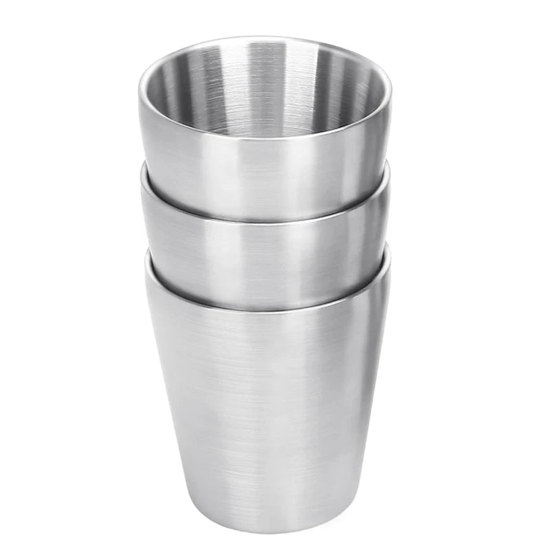 3Pcs Stainless Steel304 Cup Outdoor Hiking Gear Stackable Cup Camping Cups Metal Cups Coffee Travel Cup Sets Portable Drink-Ware