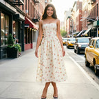 Summer Clothes for Women Midi Elegant Dress 2025 New Arrivals White Floral Print Holiday Dress