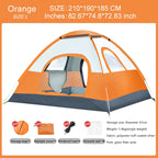 Outdoor Camping Tent Tent for Family 3-4 Person Quick Setup Sunshade Tent Family Wilderness Camping Tent for Hiking and Travel