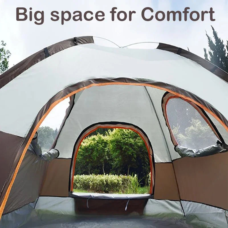 Outdoor Camping Tent Tent for Family 3-4 Person Quick Setup Sunshade Tent Family Wilderness Camping Tent for Hiking and Travel