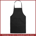 Adjustable Cooking Apron Unisex Household Solid Color Chef Waiter Barbecue Hairdresser Adult Pocket Apron Kitchen Supplies Tool