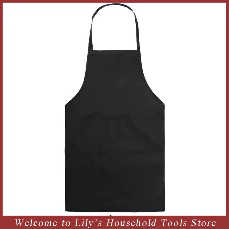 Adjustable Cooking Apron Unisex Household Solid Color Chef Waiter Barbecue Hairdresser Adult Pocket Apron Kitchen Supplies Tool