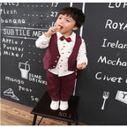 Spring Formal Newborn Baby Boy Clothes Set Outfit 1 Year Birthday Party Costume 3Pcs Suit for Babies Cloth Kid Boy Clothing Sets