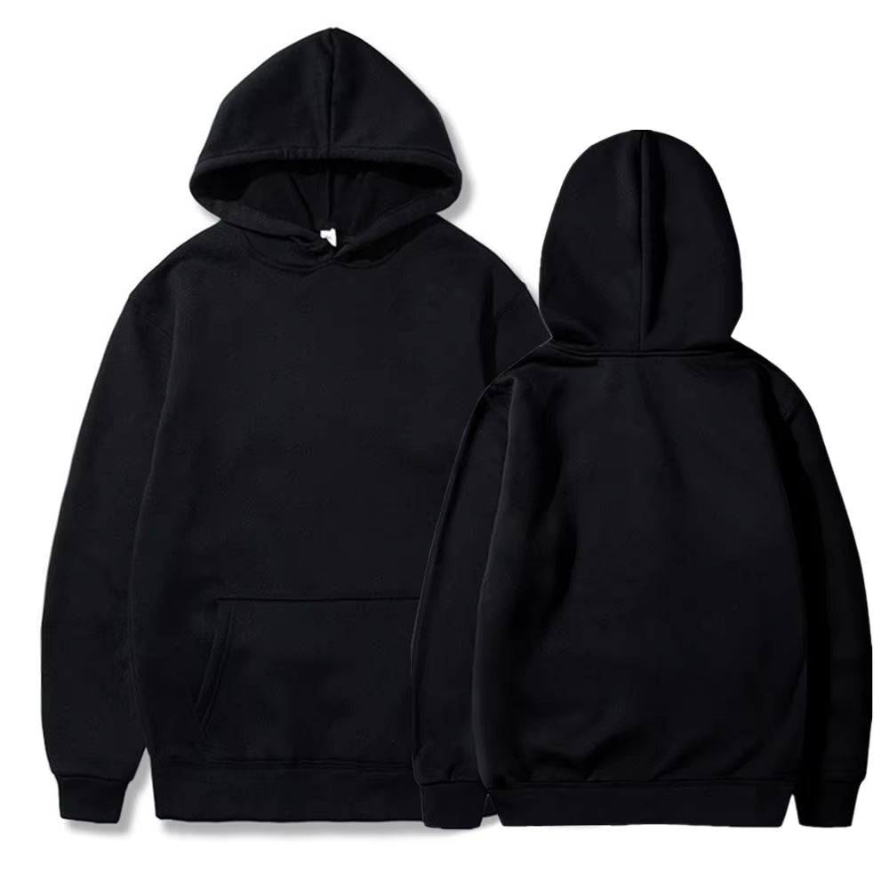 Autumn Fashion Loose Tops Solid Colour Hooded Polyester Men'S Sweatshirt Simple Casual