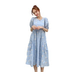 8003# Maternity Clothes Summer Floral Cotton Short Sleeve Loose Stylish Dress for Pregnant Women Mom Dress
