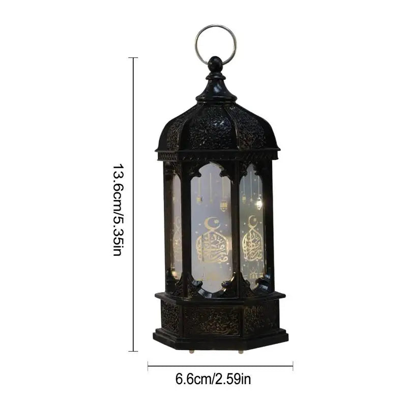 Moroccan Style Eid LED Lantern Kareem LED Lamps Eid Tabletop Decorations LED Lanterns Night Light for Kareem Party Desktop