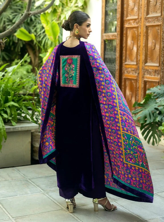 Charizma - Winter Embroidered Velvet 3piece suit MS9PF