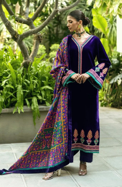 Charizma - Winter Embroidered Velvet 3piece suit MS9PF