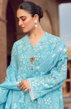 Embroidered 3pc lawn dress with embroidered chiffon dupatta Bareez Unstitched 3pc (Size 7.45 meter dress)