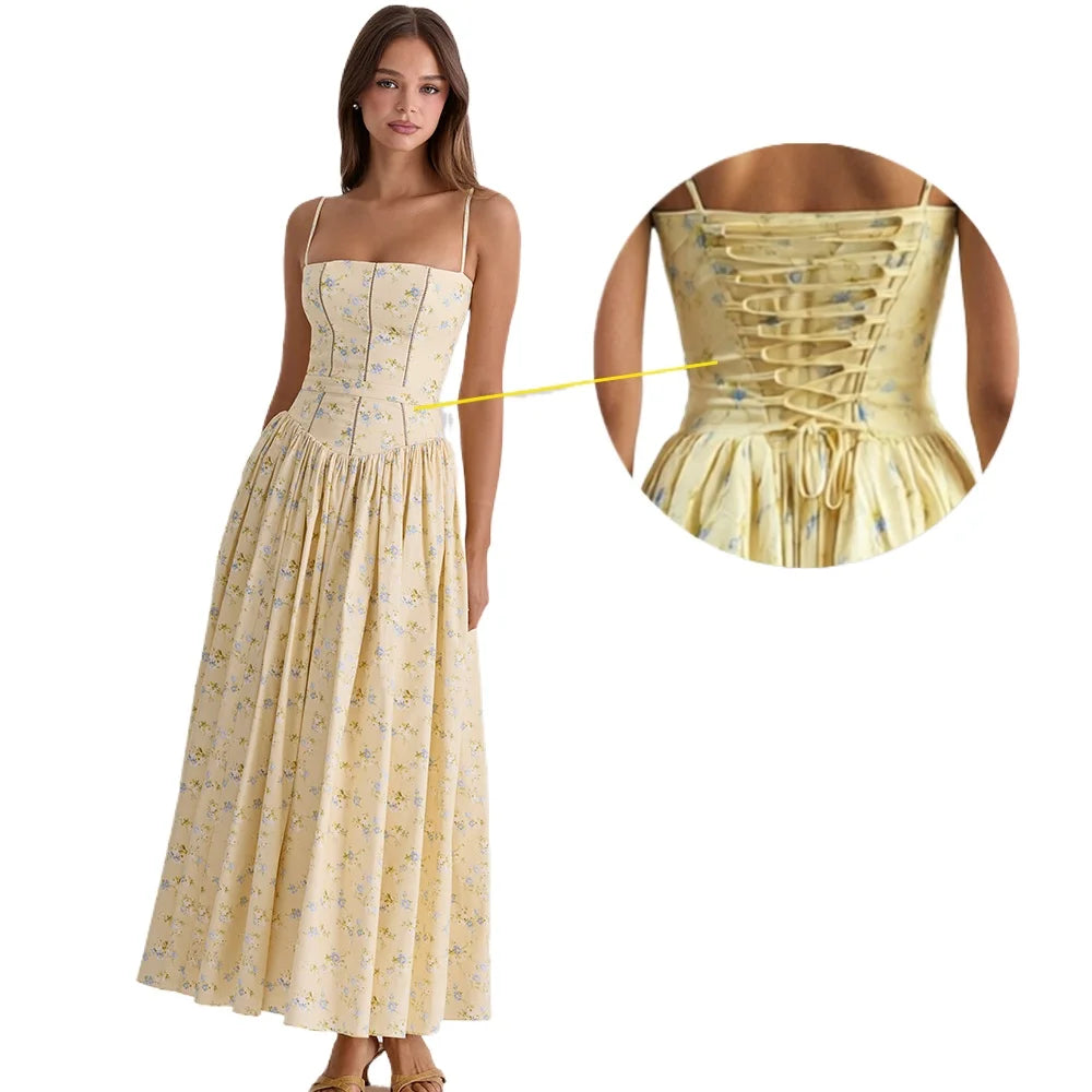 Summer Clothes for Women Midi Elegant Dress 2025 New Arrivals White Floral Print Holiday Dress