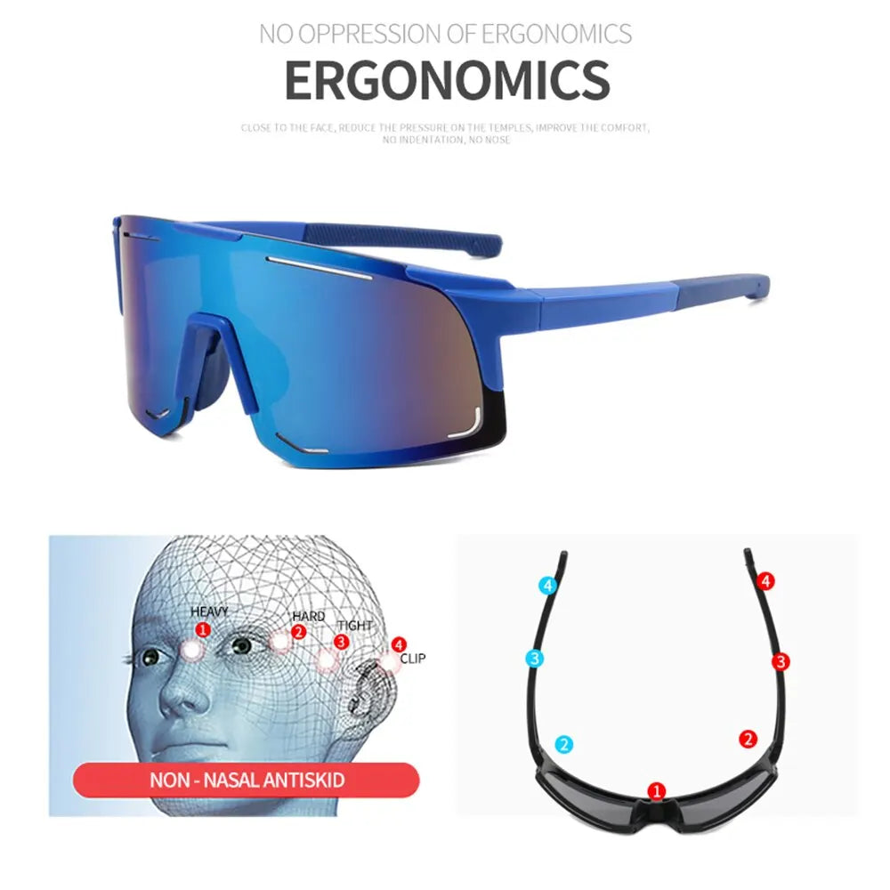 Polarized Cycling Sunglasses UV Protection Windproof Glasses for Men Women Polarized Lens Road Riding Bike Sport Glasses Eyewear