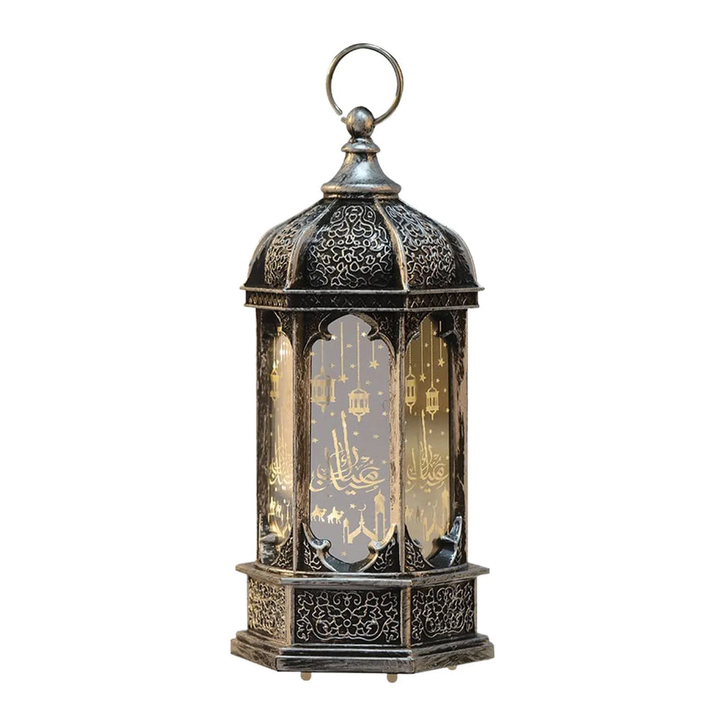 Moroccan Style Eid LED Lantern Kareem LED Lamps Eid Tabletop Decorations LED Lanterns Night Light for Kareem Party Desktop