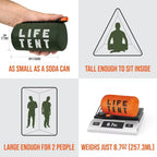 Life Tent Emergency Survival Shelter 2 Person Emergency Tent 2.4*1.5M Survival Tent Emergency Shelter with Whistle & Paracord
