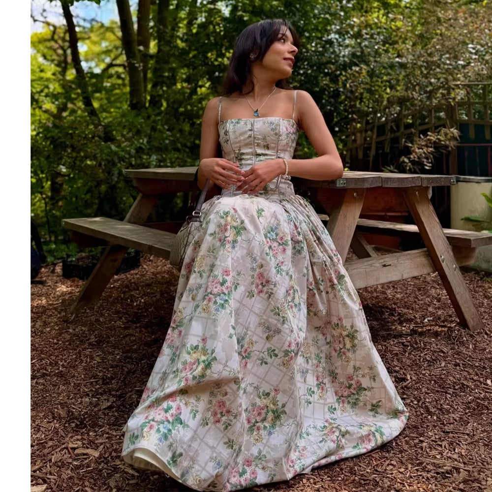 Summer Clothes for Women Midi Elegant Dress 2025 New Arrivals White Floral Print Holiday Dress